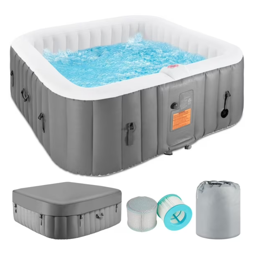 73" 4-6 Person Segmart Outdoor Inflatable Hot Tub Spa with Control Panel