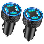 2-Pack Kindtoy USB Fast Car Charger Adapter (2 Colors)
