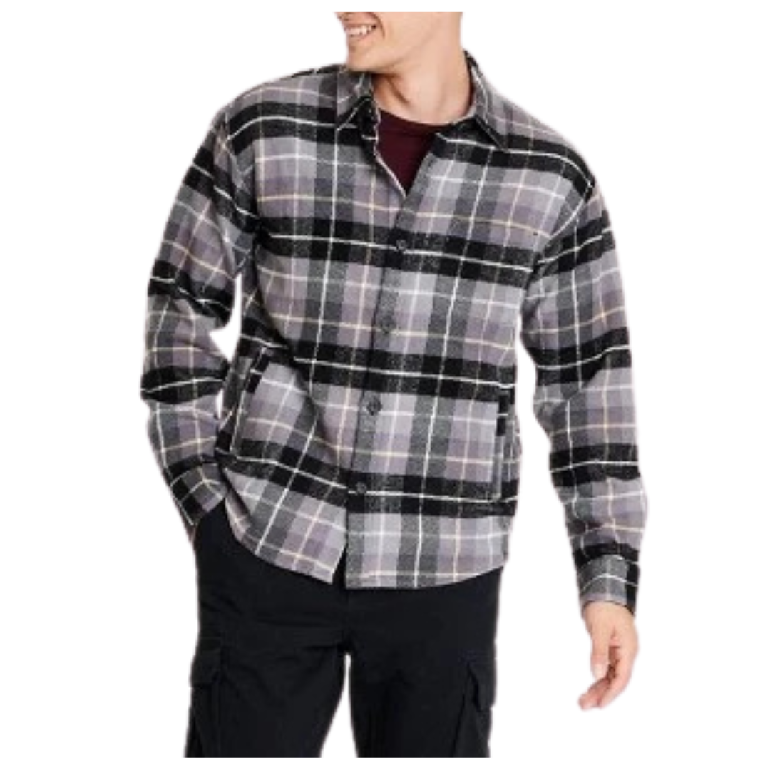 Goodfellow & Co Men's Heavyweight Flannel Long Sleeve Button-Down Shirt