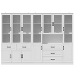 110.2" W x 78.9" H 19-Shelf Wood Standard Bookcase