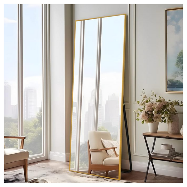 Full Length 65" x 22" Floor Mirror With Standing Holder