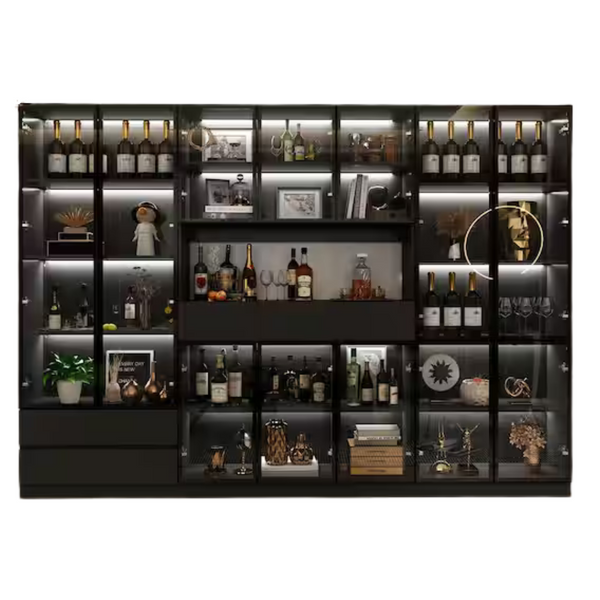 30-Shelf Wood Standard Combo Bookshelf (110.2" W x 78.7" H)