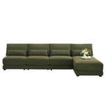 Polibi 120" Square Arm Fabric L-Shaped Sofa