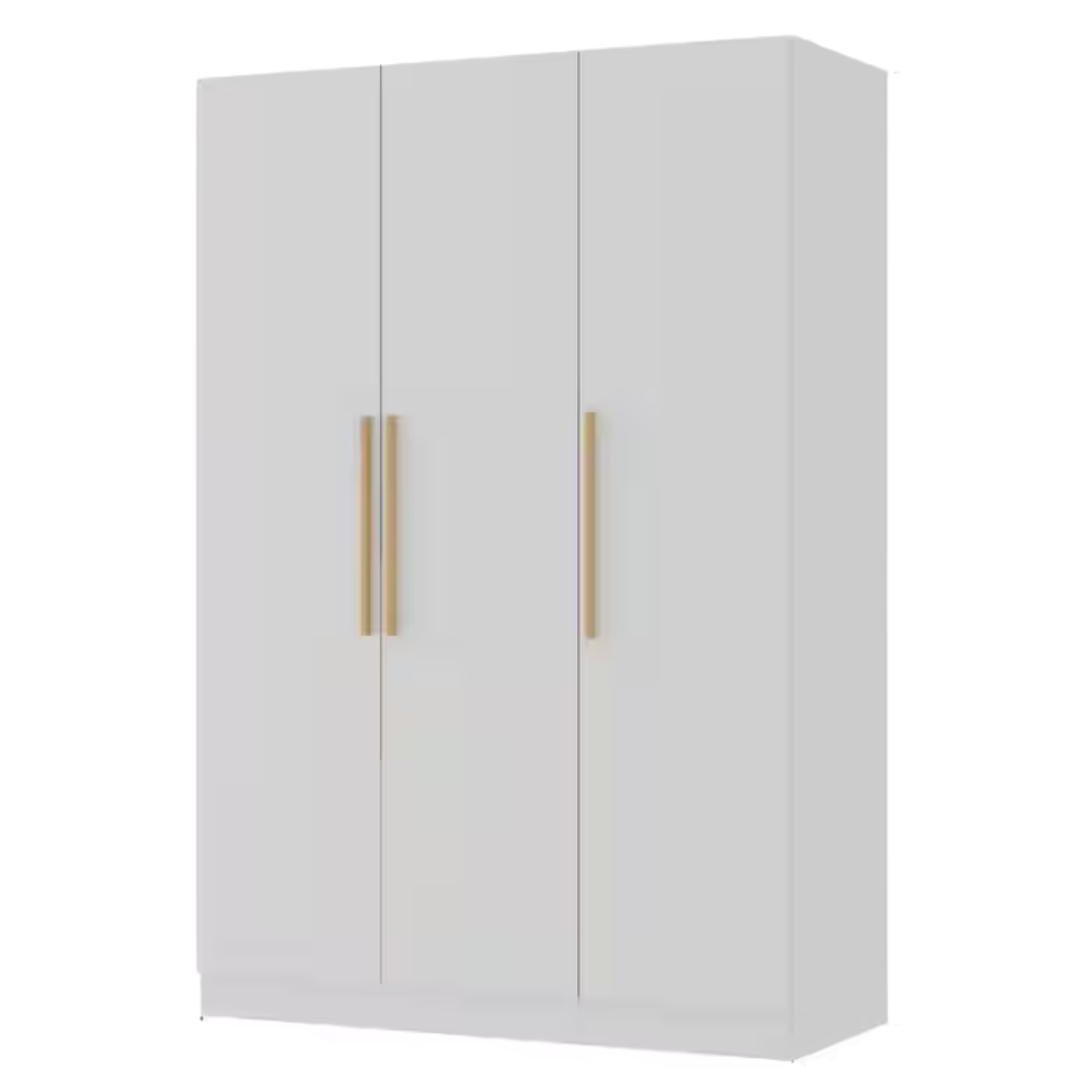 FUFU&GAGA White 3-Door Armoires Wardrobe With Hanging Rod