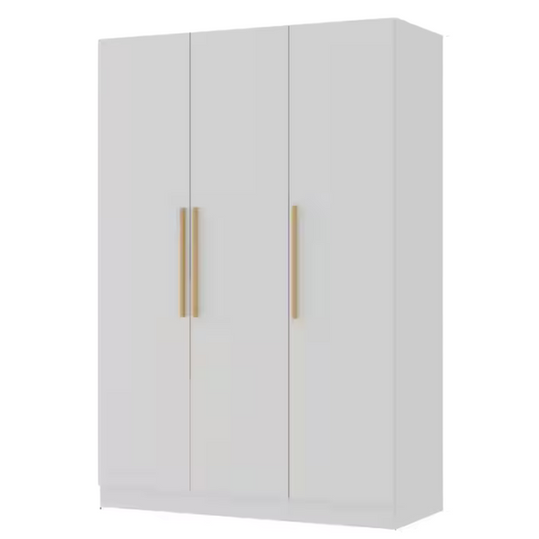 FUFU&GAGA White 3-Door Armoires Wardrobe With Hanging Rod