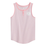 Converse Big Kids Ribbed Henley Tank (Summit Pink)