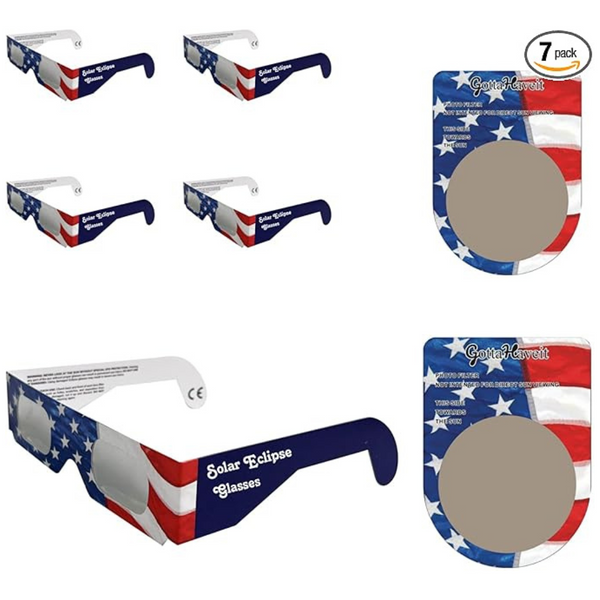 5-Pack Solar Eclipse Glasses Flag With Lens