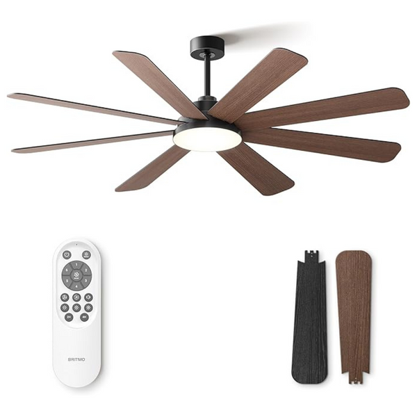 72" Large Room Ceiling Fans With Lights & Remote Control
