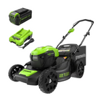 21" Greenworks 40V Brushless Cordless Lawn Mower With 5Ah Battery