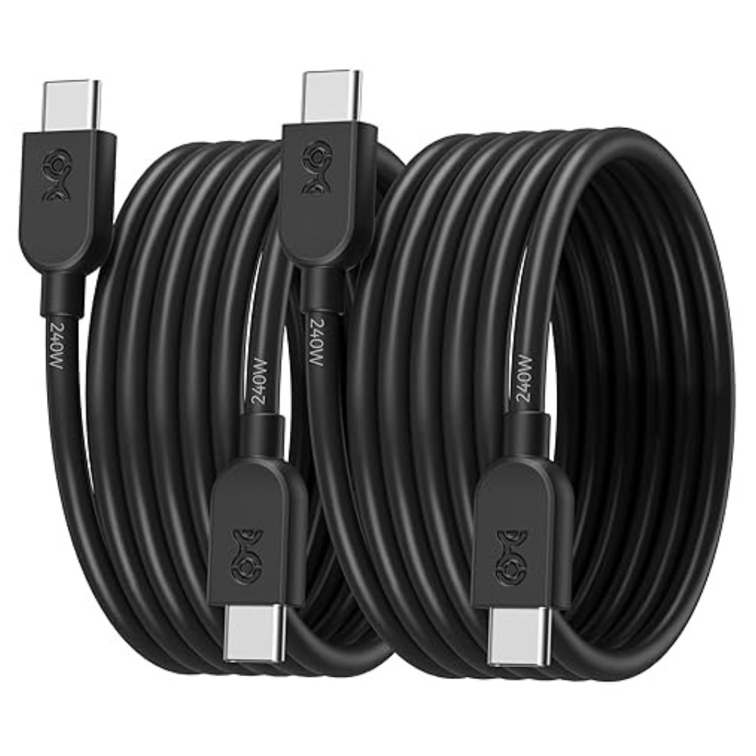 2-Pack 3 Feet Extreme Flexible 240W USB C Charging Cable