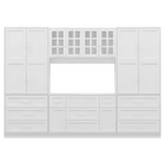 FUFU&GAGA White 78.7" Office Storage Cabinet With 13 Shelves And 11 Drawers