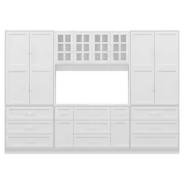 FUFU&GAGA White 78.7" Office Storage Cabinet With 13 Shelves And 11 Drawers