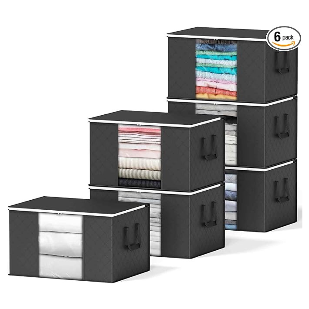 6-Pack 90L SpaceAid Heavy Duty Clothing Storage Bags