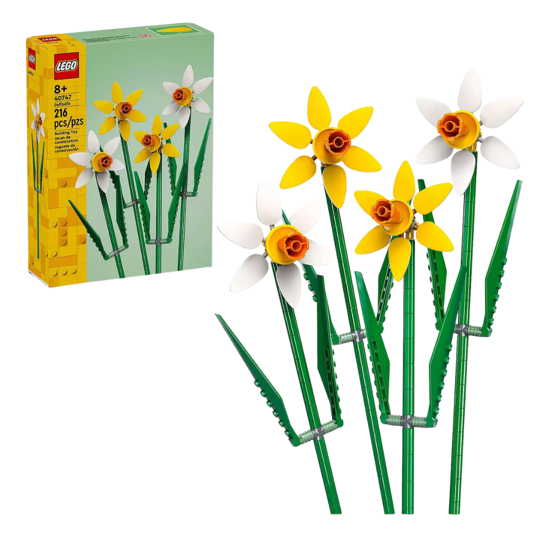 216-Piece LEGO Yellow & White Daffodil Room Decor Building Toy (40747)