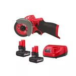 Milwaukee M12 FUEL 12V Brushless 3" Cut Off Saw + 2x 5.0Ah Batteries & Charger