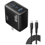 65W INIU 3-Port USB-C & USB-A Wall Charger With USB-C Cable