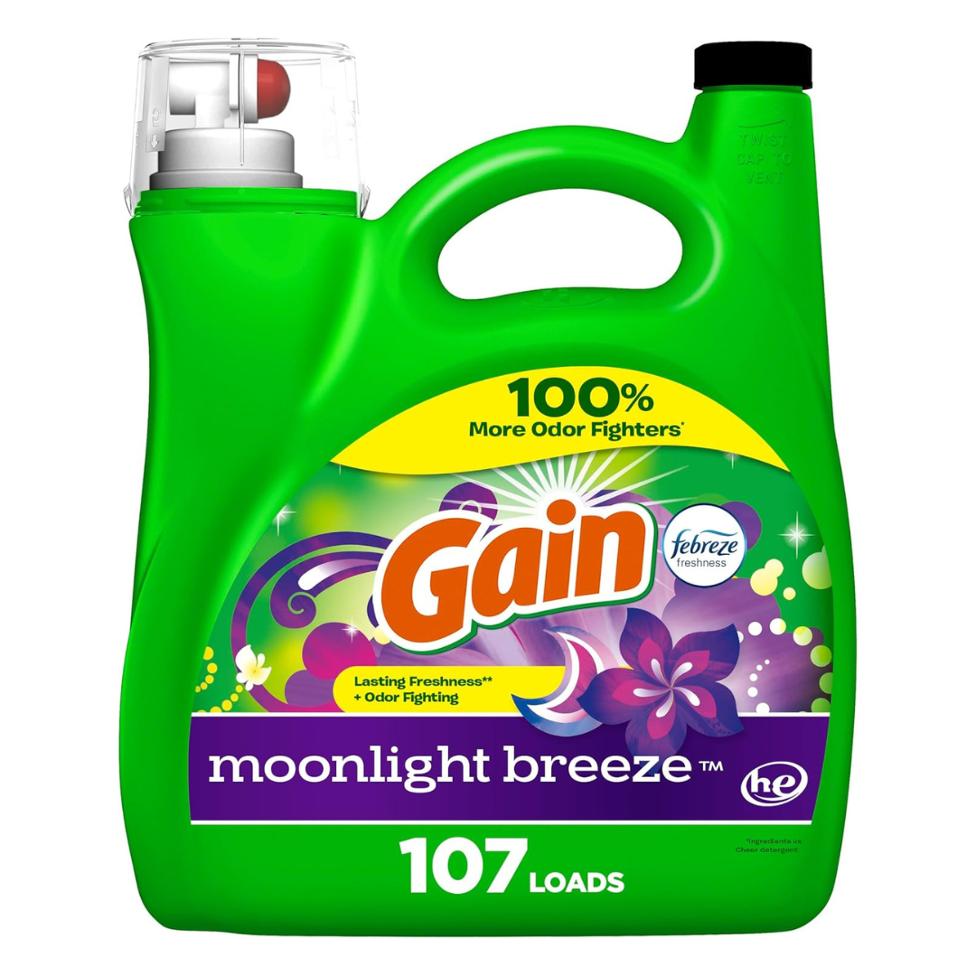 3 Bottles Of Gain + Aroma Boost Liquid Laundry Detergent, Moonlight Breeze Scent (154 Fl Oz Bottles)