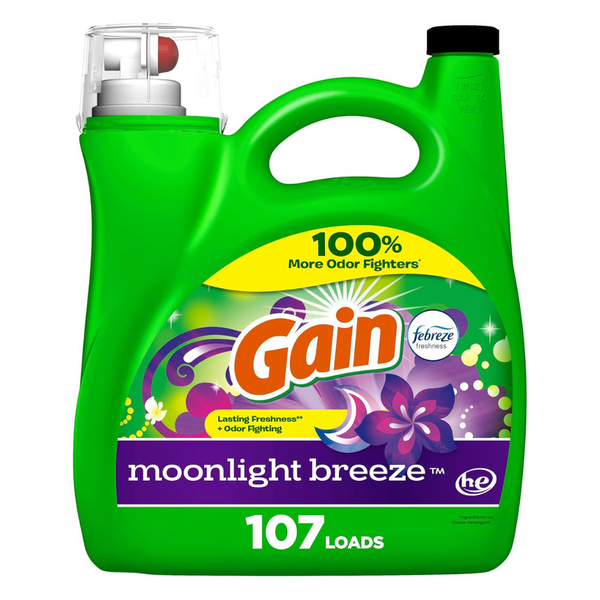 3 Bottles Of Gain + Aroma Boost Liquid Laundry Detergent, Moonlight Breeze Scent (154 Fl Oz Bottles)