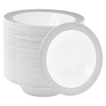 JOLLY CHEF Premium Heavy Duty Plastic Bowls With Silver Rim