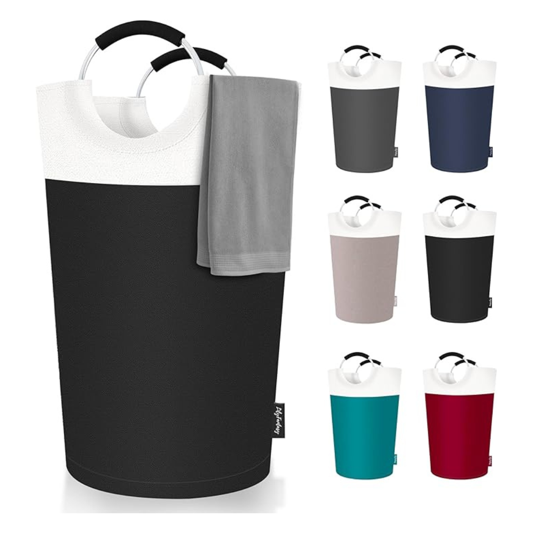 LilyFantasy 90L Foldable Laundry Basket with Handles and Waterproof Design