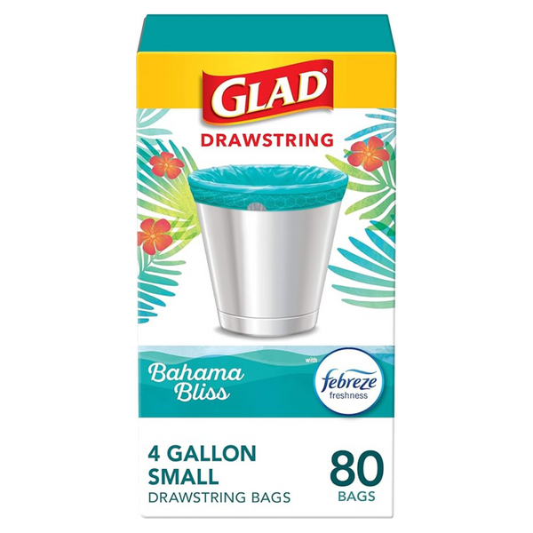 80-Count Glad 4 Gallon Febreze Bahama Bliss Garbage Bags