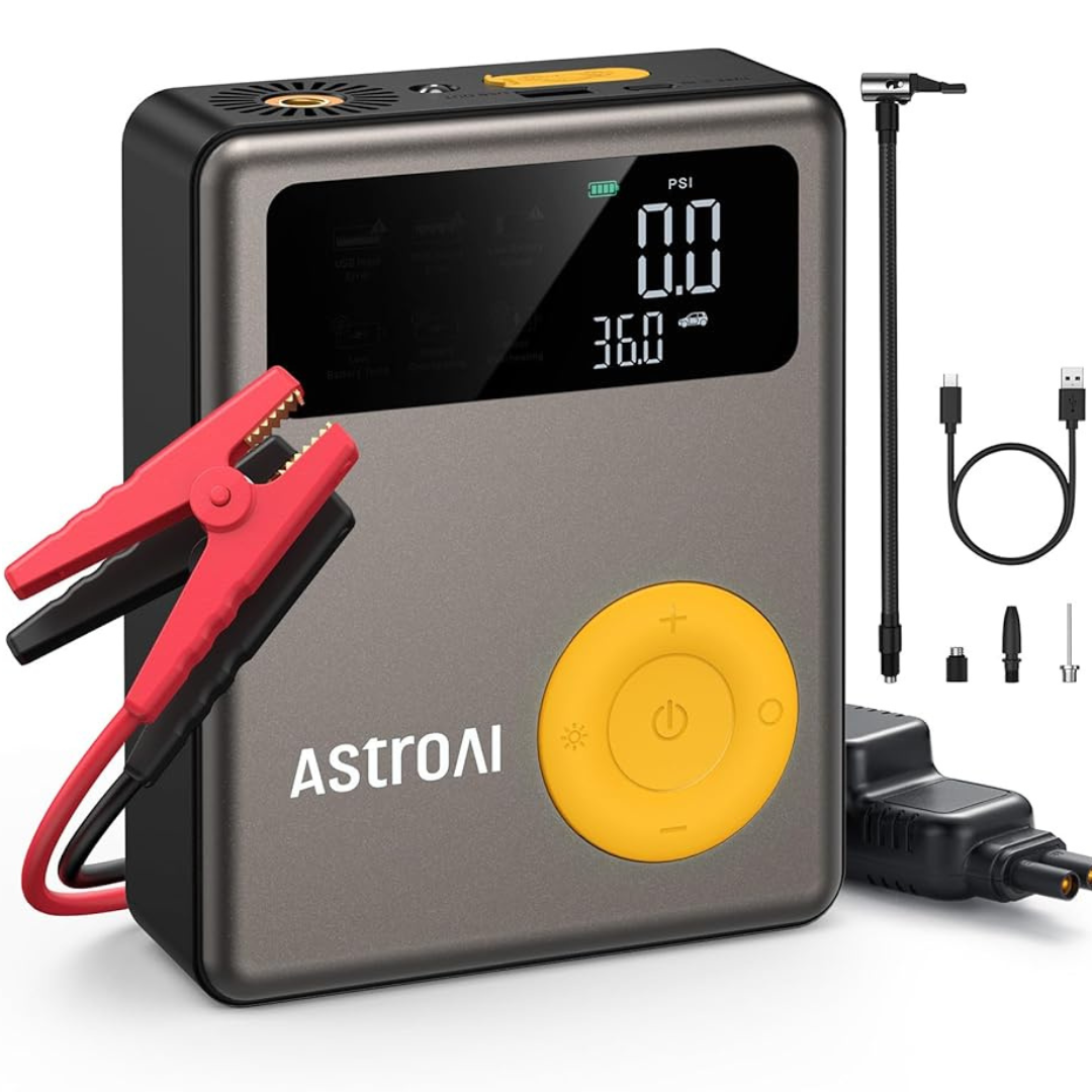AstroAI 150PSI 1750A Portable Car Jump Starter with Air Compressor