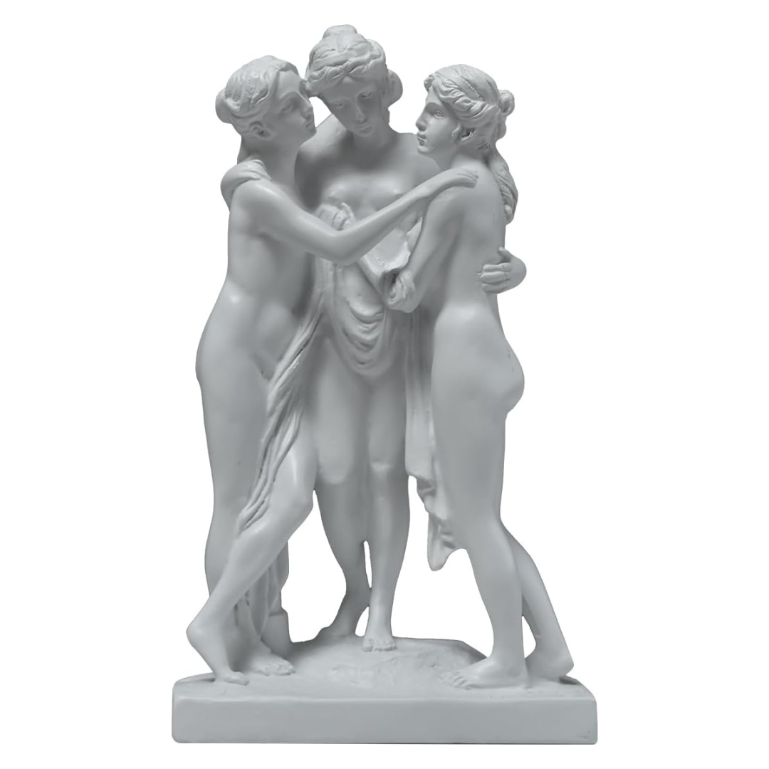 11" x 6.2" Classical White Resin Greek Flora Goddess Figure Sculpture