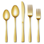 40-Piece Mirror Polished Gold Silverware Set