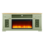 62" Freestanding Electric Fireplace TV Stand In Green