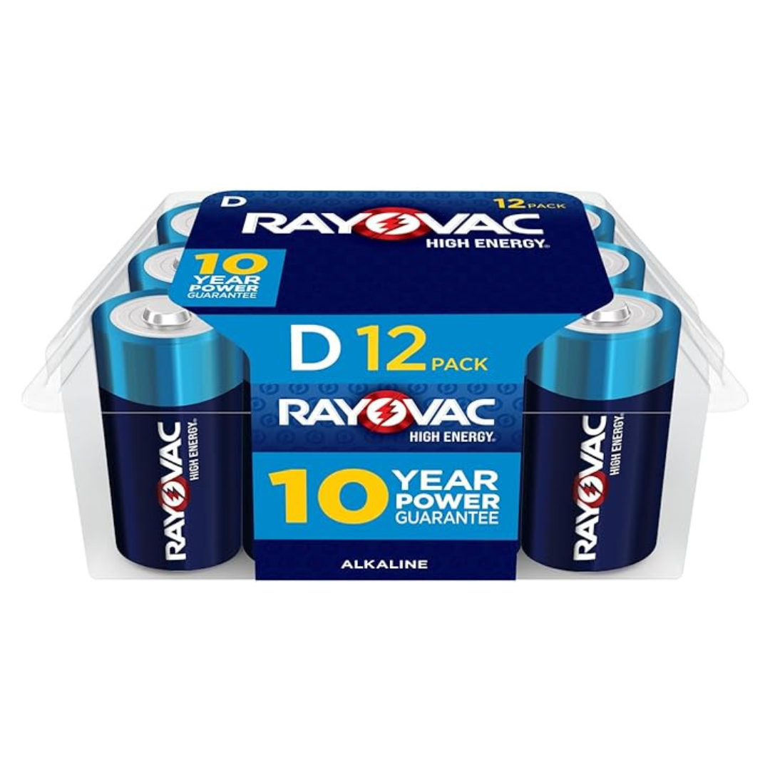 12-Count Rayovac Alkaline D Cell Batteries