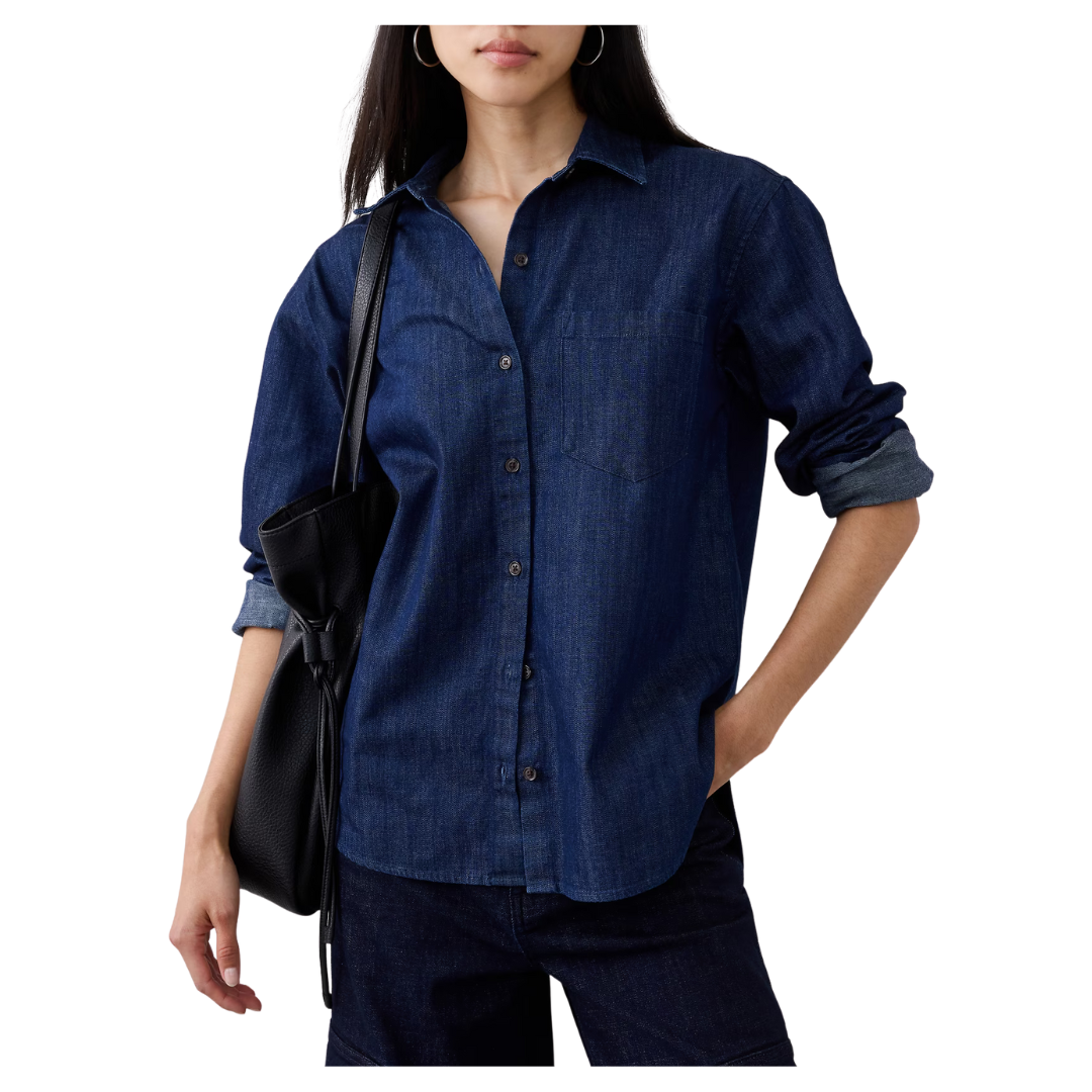 Banana Republic Factory Women's Denim Shirt (Dark Wash)