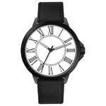 45MM Big Arabic Numbers Leather Men's Quartz Watch