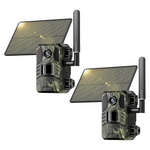 2-Pack Waterproof 2K Live Cellular Solar Trail Camera W/ 0.2s Trigger Speed