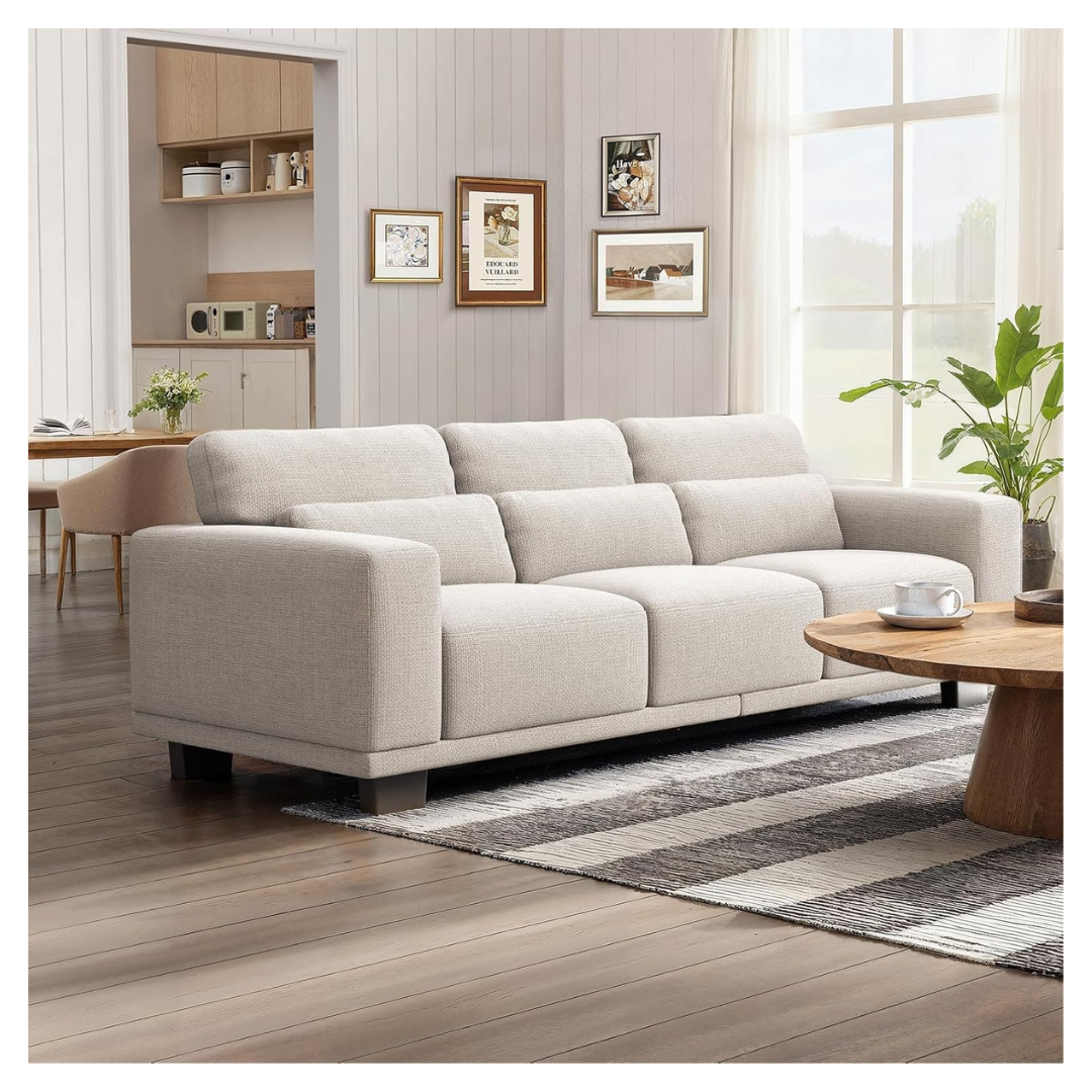 Marsail 89" 3-Seater Sofa With Supportive Cushion
