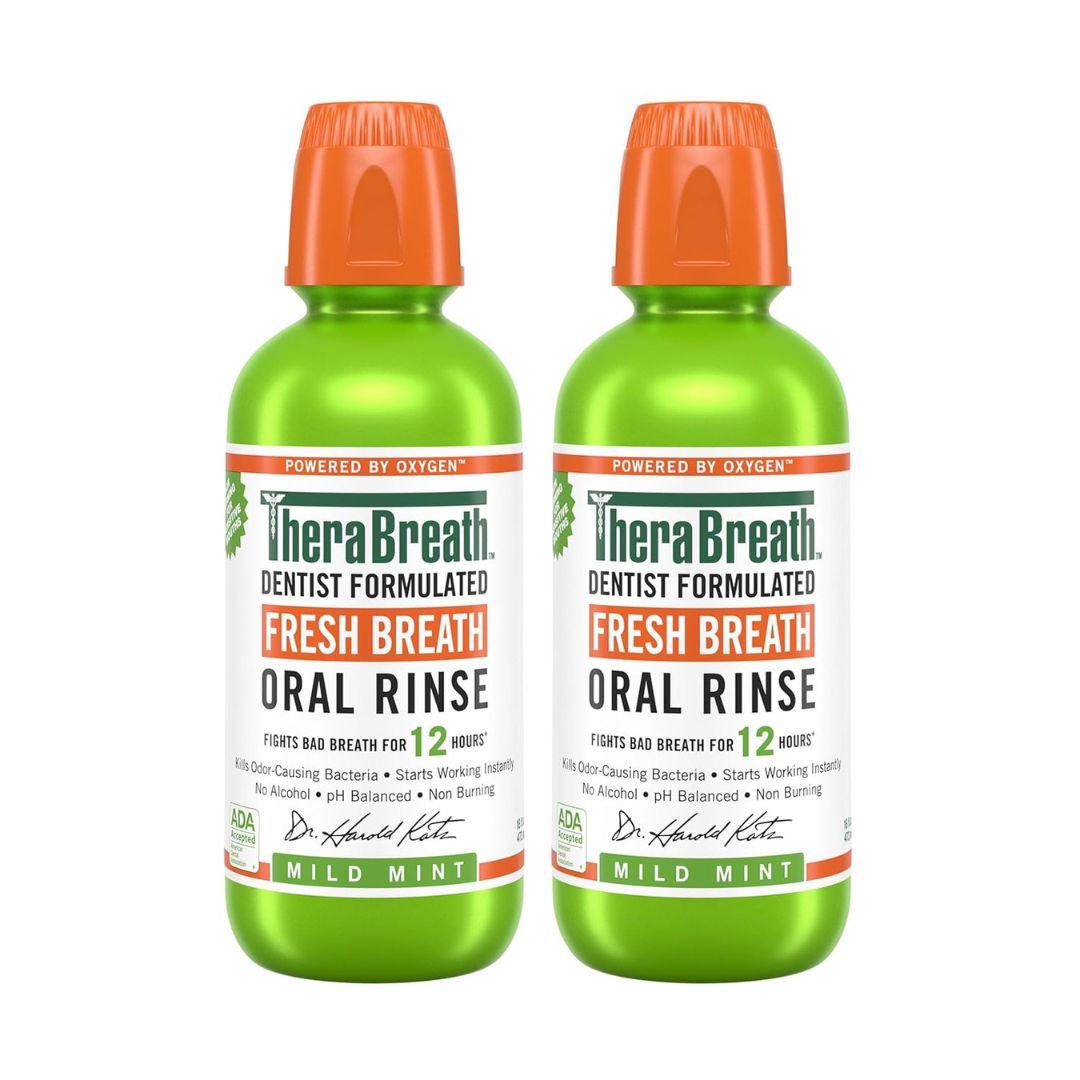 2-Pack 16-Oz TheraBreath Fresh Breath Mouthwash (Mild Mint)