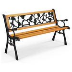 Tangkula Outdoor Garden Patio Iron Bench Park Bench