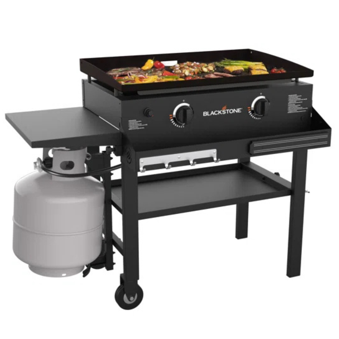 28" Blackstone 2-Burner Griddle w/ Front Shelf & Soft Cover