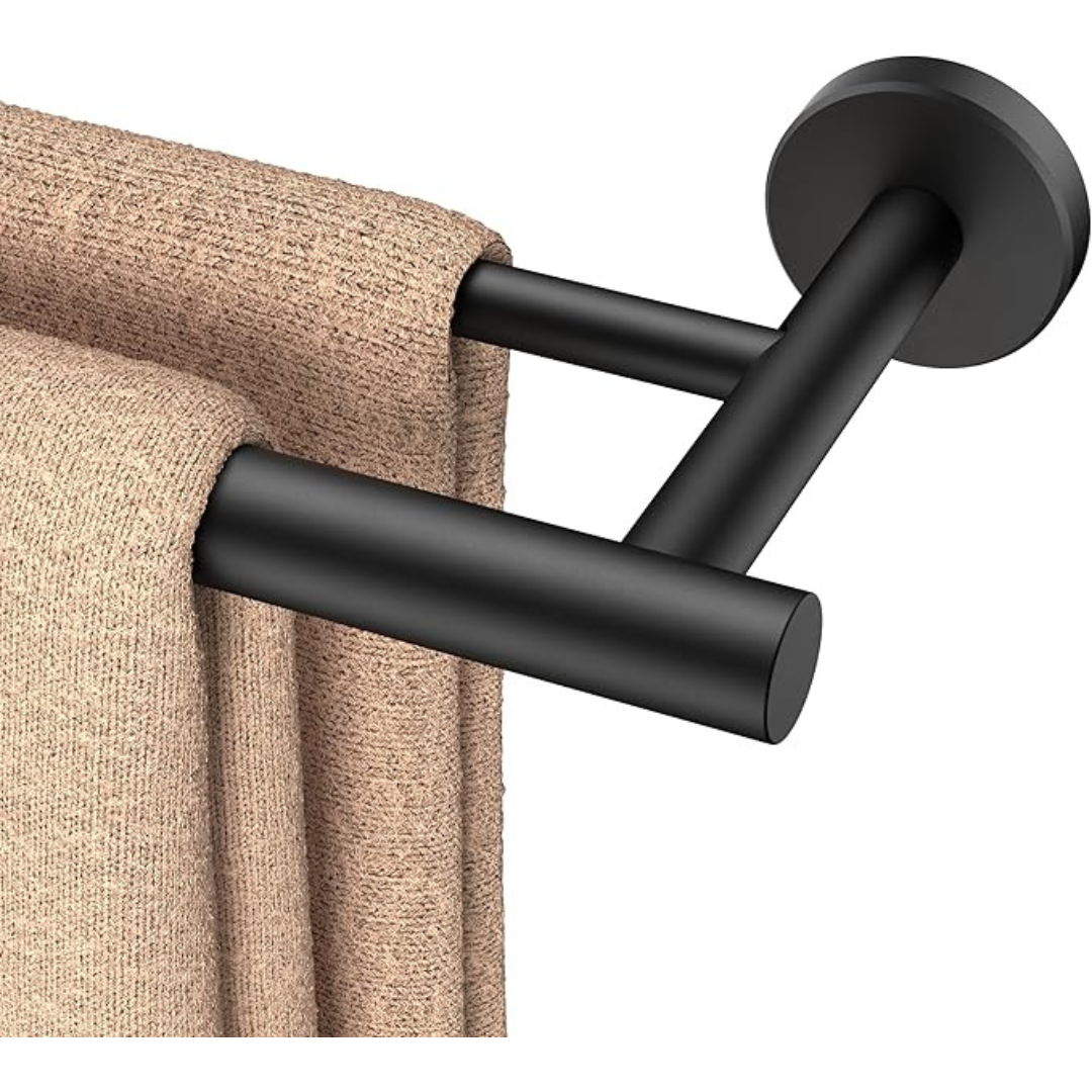 FORIOUS 24" Double Towel Bar with Wall Mount Hardware (Matte Black)