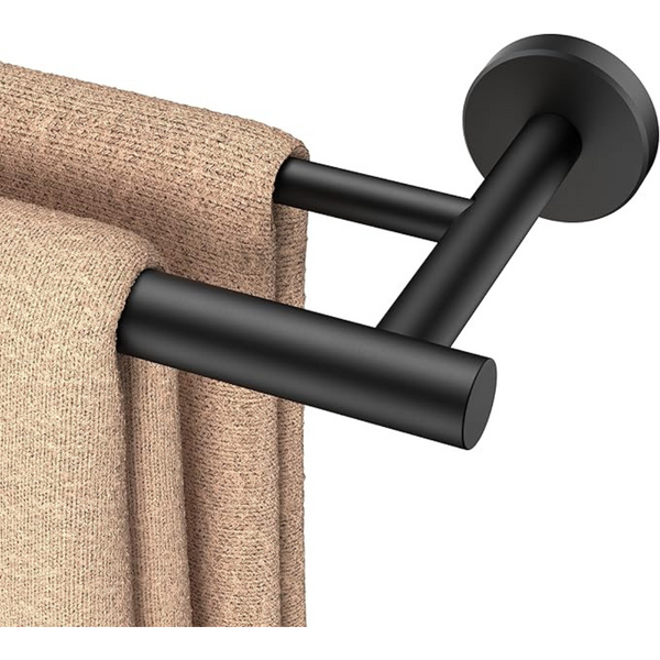 FORIOUS 24" Double Towel Bar with Wall Mount Hardware (Matte Black)