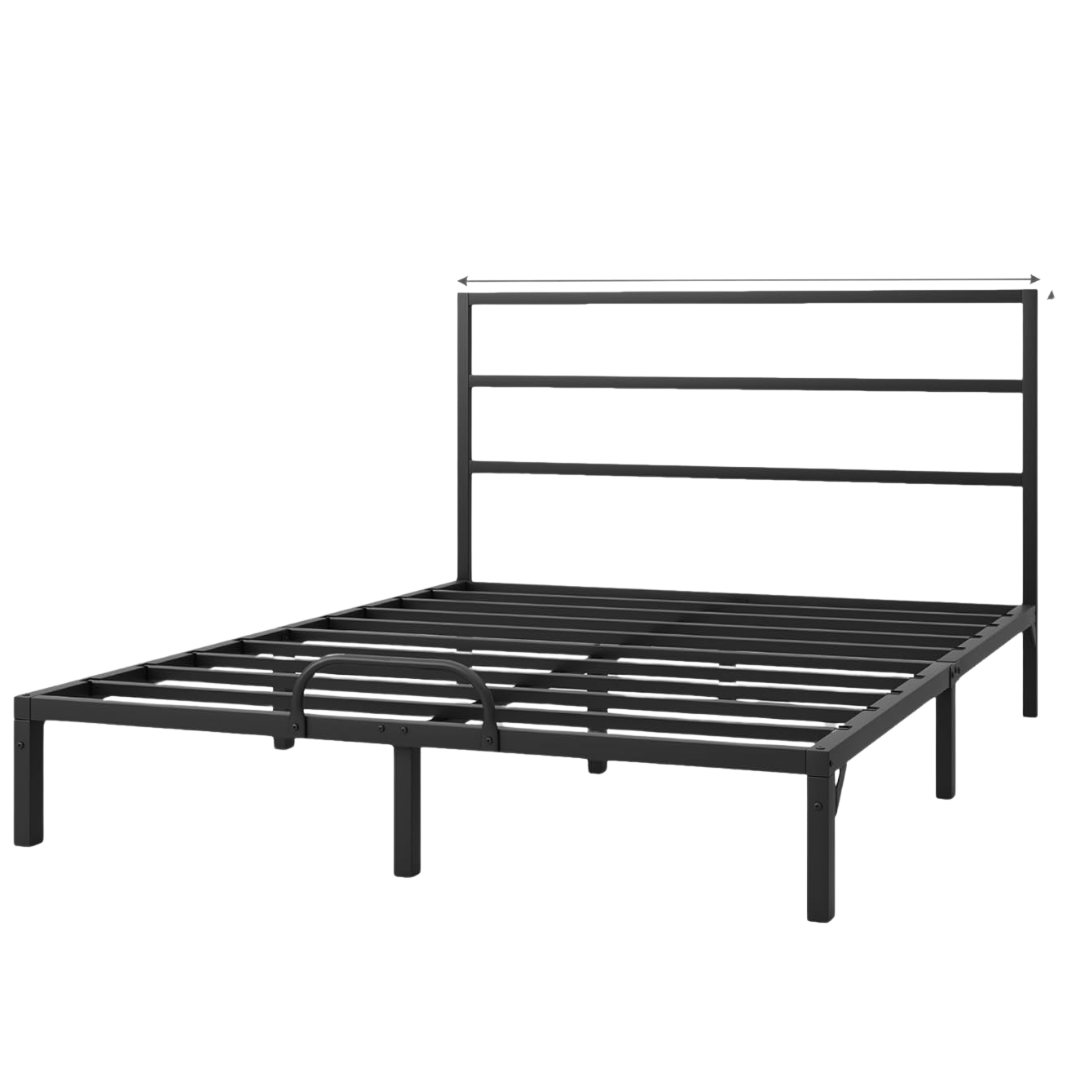 Full Size Heavy-Duty Platform Bed Frame with Headboard