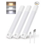 3-Pack 30-LED Rechargeable Motion Sensor Under Cabinet Lights