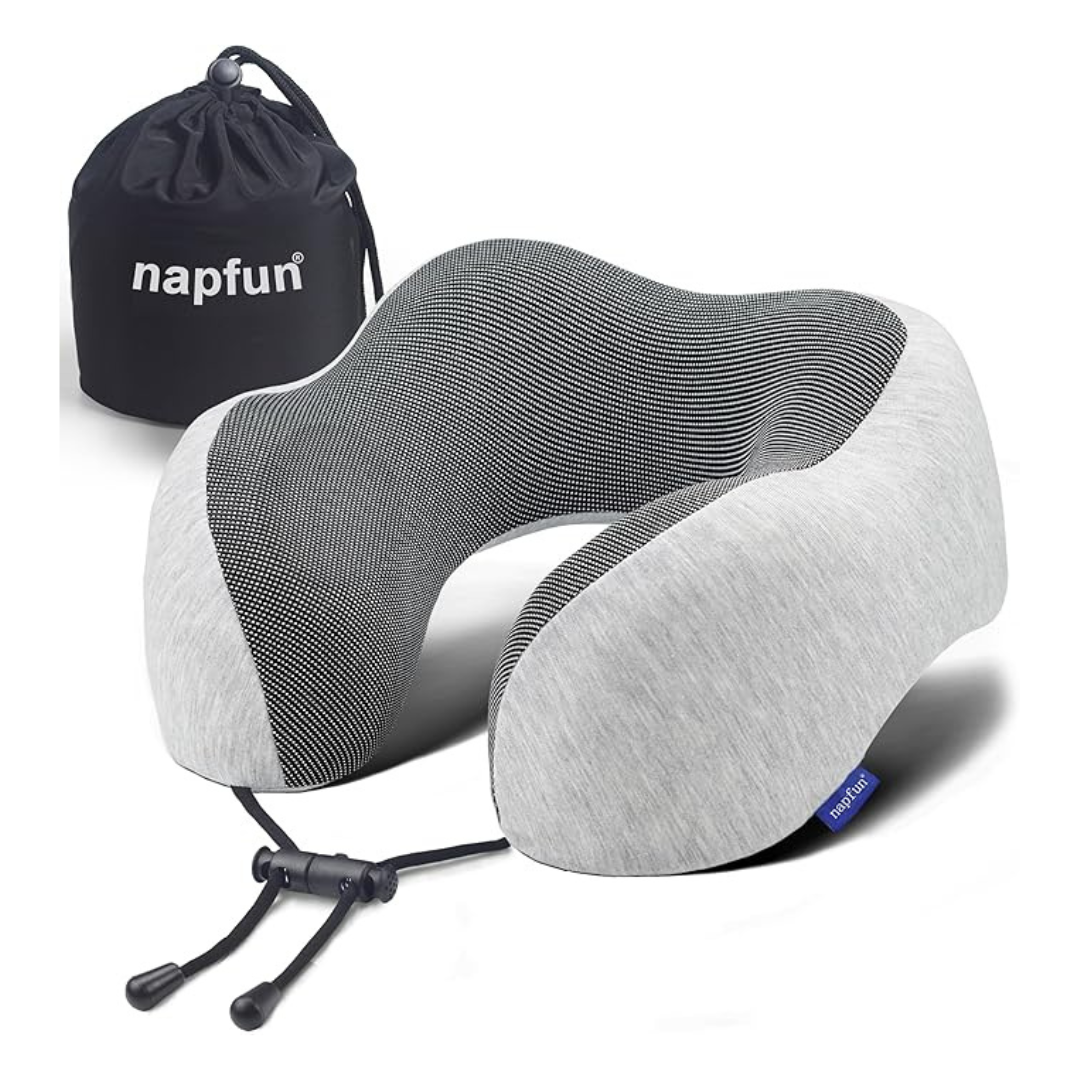 Napfun Portable Neck 100% Pure Memory Foam Travel Pillow