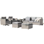 6-Piece Joyesery Gray Wicker Outdoor Seating Sofa Set