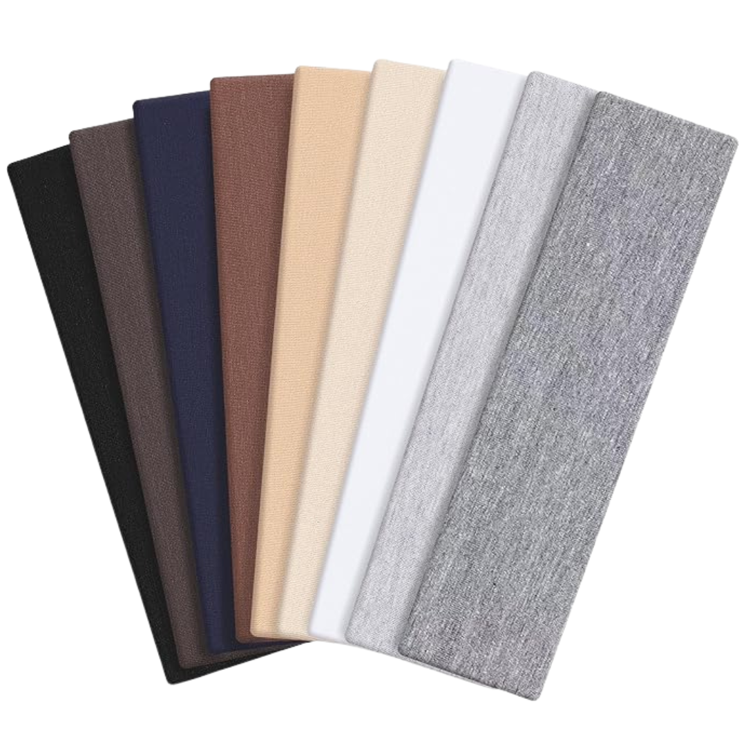 9-Pieces Women's Stretchy Fabric Non Slip Headbands