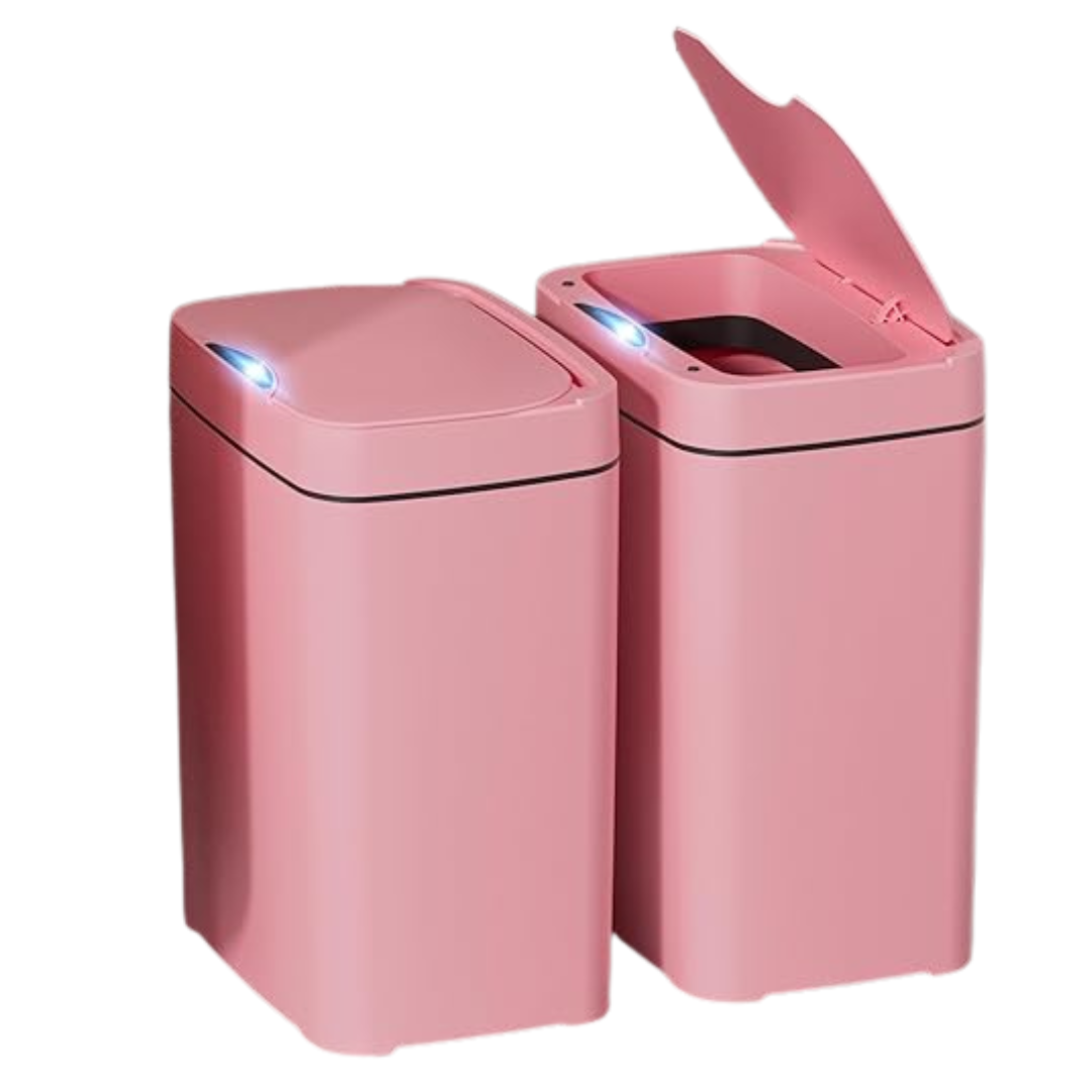 2-Pack Vanpopubs 2.7 Gal Smart Bathroom Trash Cans With Lids