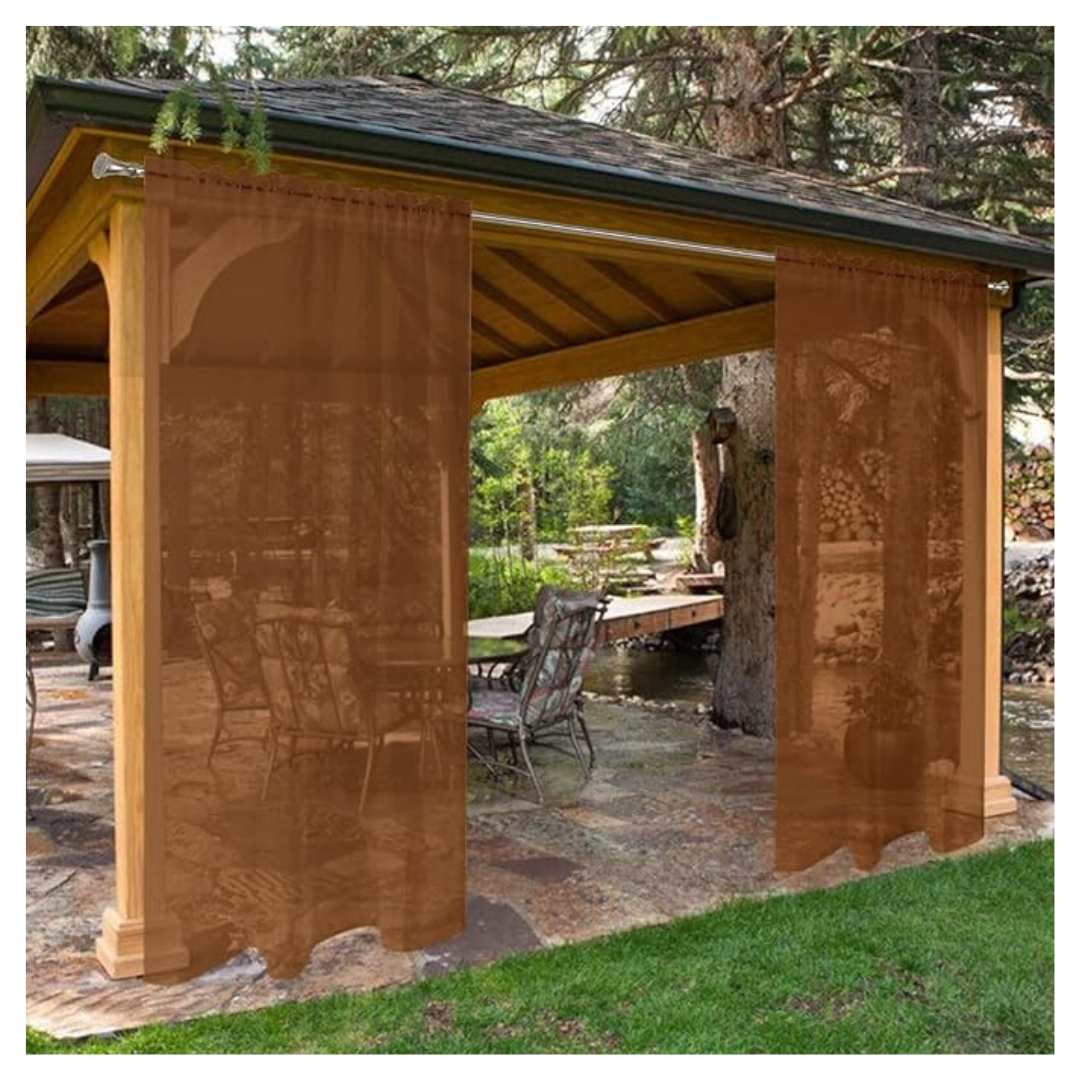 2-Panels Rod Pocket Indoor Voile Sheer Curtain (Various)