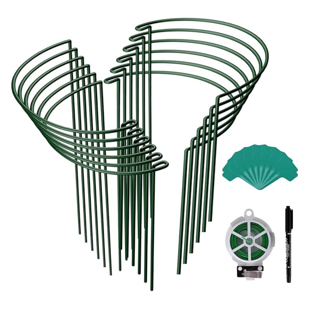 12-Pack 4mm Thick Metal 15.7" Plant Support Stakes