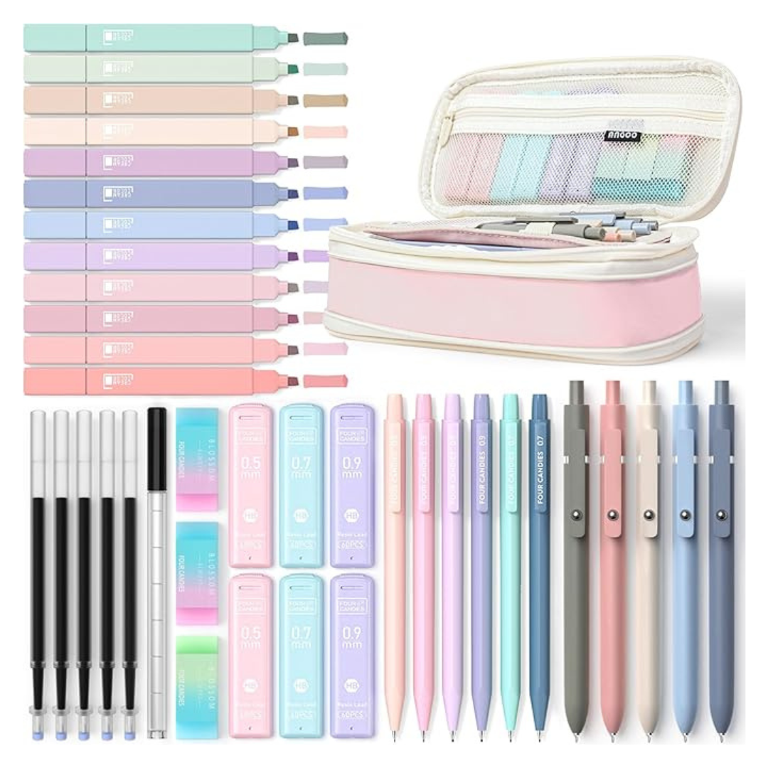 39-Piece Four Candies Aesthetic School Supplies Kit