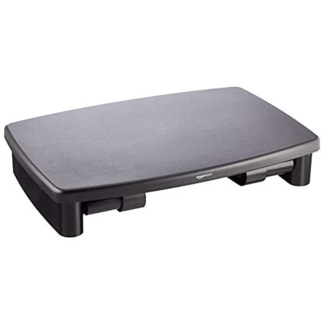 Amazon Basics Adjustable Computer Monitor Riser Desk Stand (Black)
