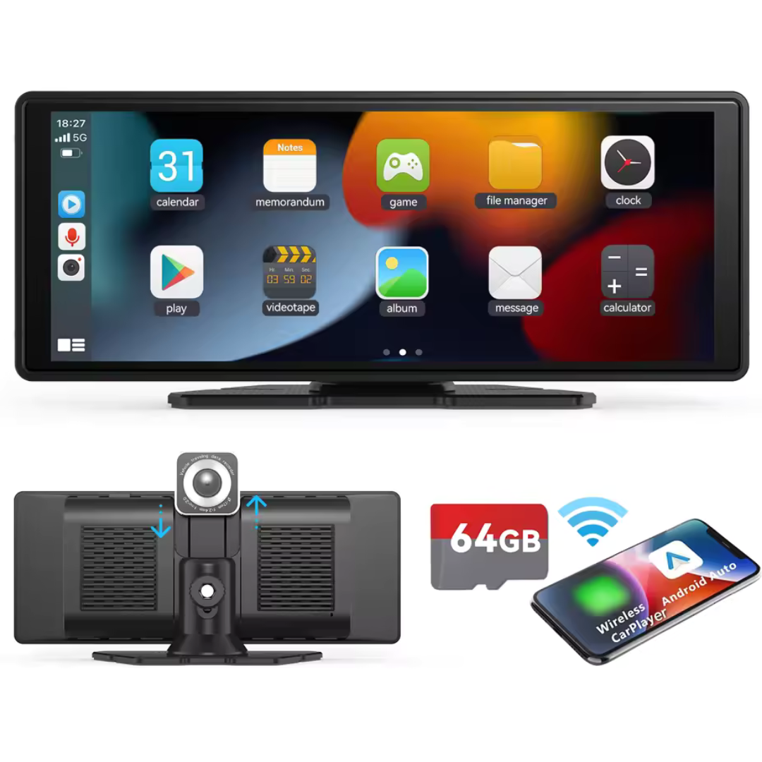 Portable 10.26" HD Touchscreen Wireless Carplay Car Stereo